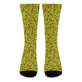 Yellow Banana Pattern Print Crew Socks