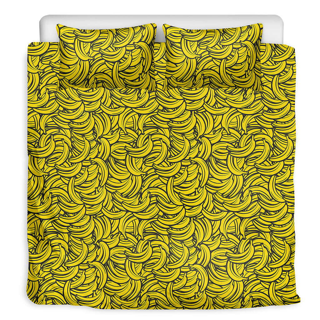 Yellow Banana Pattern Print Duvet Cover Bedding Set