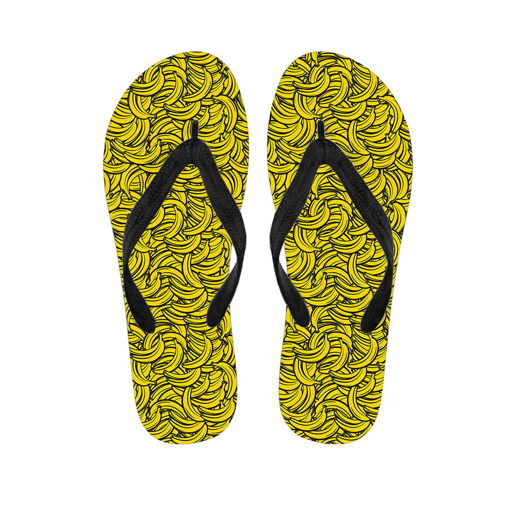 Yellow Banana Pattern Print Flip Flops