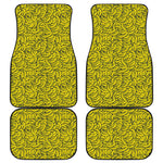 Yellow Banana Pattern Print Front and Back Car Floor Mats