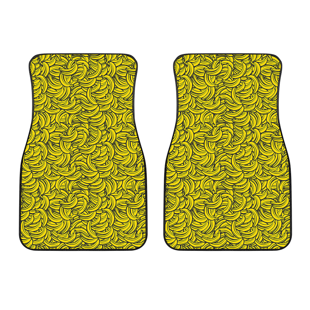 Yellow Banana Pattern Print Front Car Floor Mats
