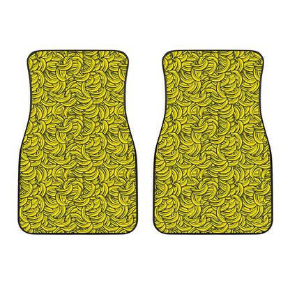 Yellow Banana Pattern Print Front Car Floor Mats