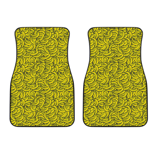 Yellow Banana Pattern Print Front Car Floor Mats