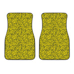 Yellow Banana Pattern Print Front Car Floor Mats