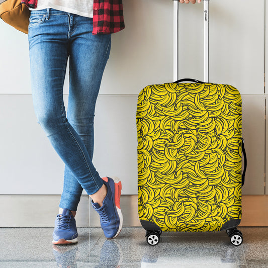 Yellow Banana Pattern Print Luggage Cover