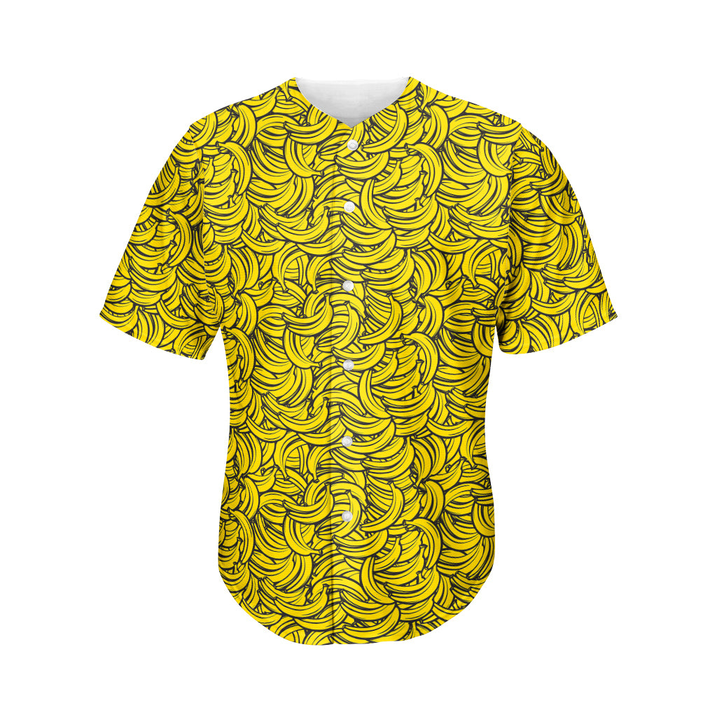 Yellow Banana Pattern Print Men's Baseball Jersey