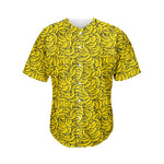 Yellow Banana Pattern Print Men's Baseball Jersey