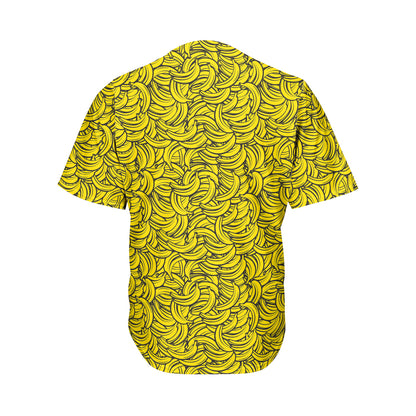 Yellow Banana Pattern Print Men's Baseball Jersey
