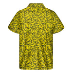 Yellow Banana Pattern Print Men's Short Sleeve Shirt