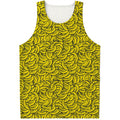 Yellow Banana Pattern Print Men's Tank Top