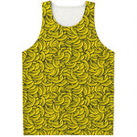 Yellow Banana Pattern Print Men's Tank Top