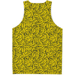 Yellow Banana Pattern Print Men's Tank Top