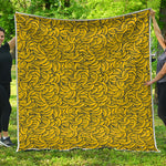Yellow Banana Pattern Print Quilt