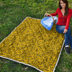 Yellow Banana Pattern Print Quilt