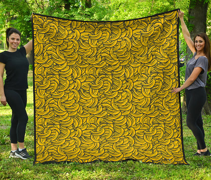 Yellow Banana Pattern Print Quilt