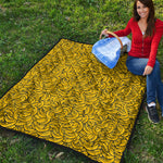 Yellow Banana Pattern Print Quilt