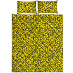 Yellow Banana Pattern Print Quilt Bed Set