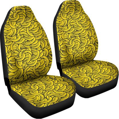 Yellow Banana Pattern Print Universal Fit Car Seat Covers