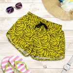 Yellow Banana Pattern Print Women's Shorts