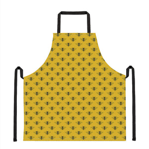 Yellow Bee Pattern Print Apron