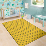 Yellow Bee Pattern Print Area Rug