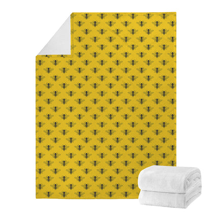 Yellow Bee Pattern Print Blanket