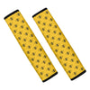 Yellow Bee Pattern Print Car Seat Belt Covers