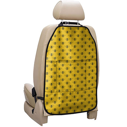 Yellow Bee Pattern Print Car Seat Organizers