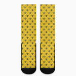 Yellow Bee Pattern Print Crew Socks