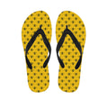 Yellow Bee Pattern Print Flip Flops