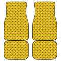 Yellow Bee Pattern Print Front and Back Car Floor Mats
