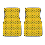 Yellow Bee Pattern Print Front Car Floor Mats