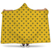 Yellow Bee Pattern Print Hooded Blanket