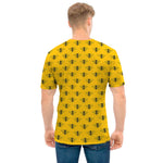 Yellow Bee Pattern Print Men's T-Shirt