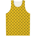 Yellow Bee Pattern Print Men's Tank Top