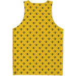 Yellow Bee Pattern Print Men's Tank Top