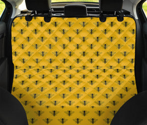 Yellow Bee Pattern Print Pet Car Back Seat Cover