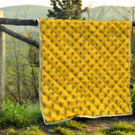 Yellow Bee Pattern Print Quilt