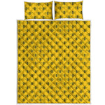 Yellow Bee Pattern Print Quilt Bed Set