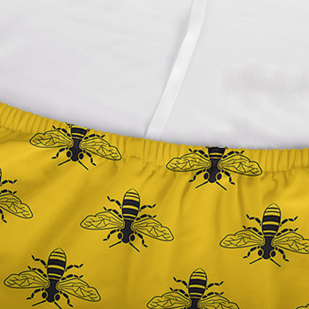 Yellow Bee Pattern Print Sofa Cover