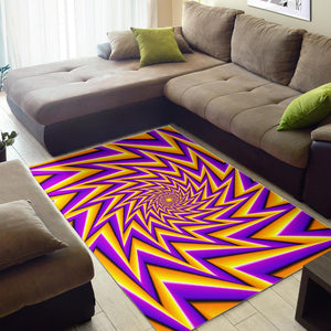 Yellow Big Bang Moving Optical Illusion Area Rug GearFrost