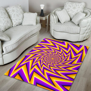 Yellow Big Bang Moving Optical Illusion Area Rug GearFrost