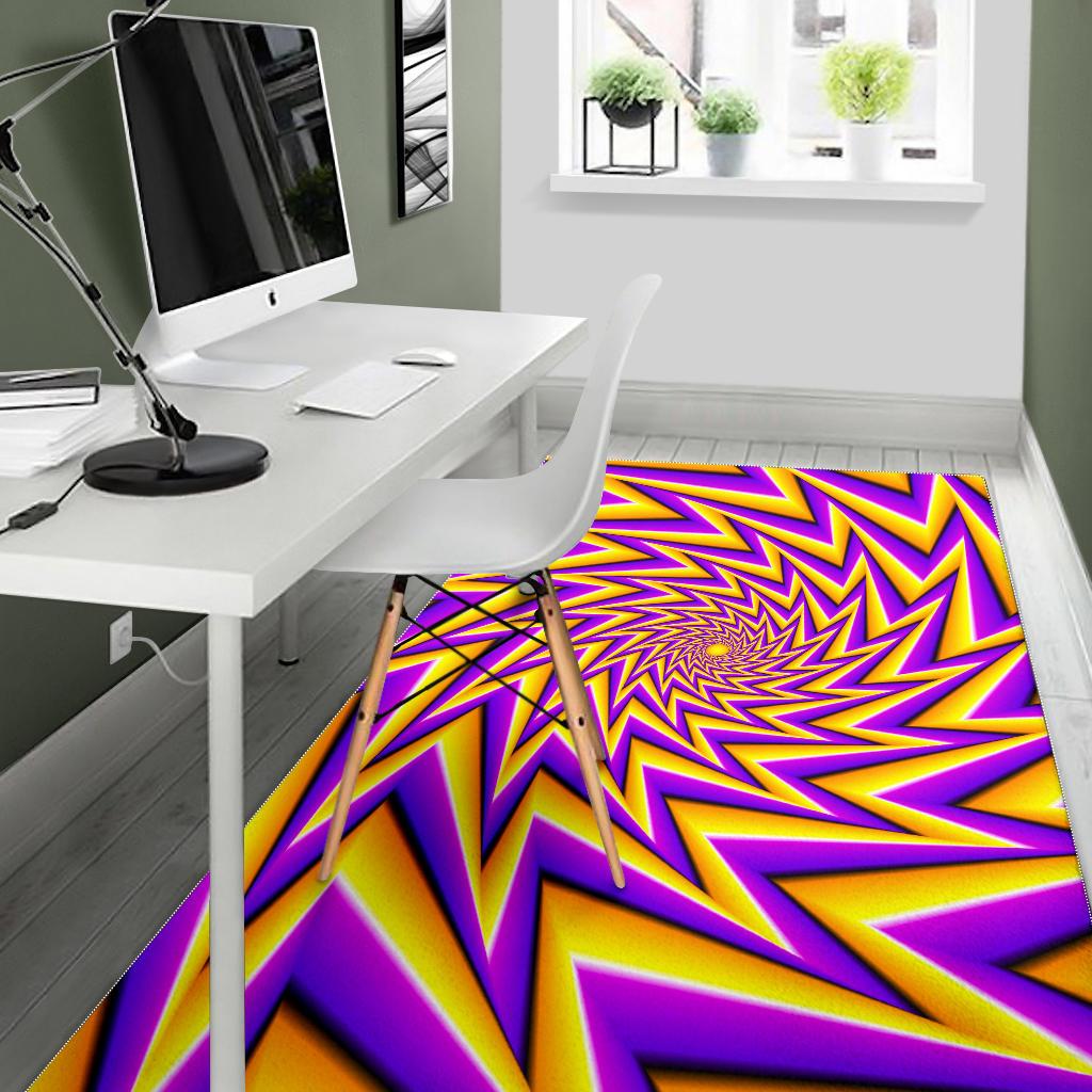 Yellow Big Bang Moving Optical Illusion Area Rug GearFrost