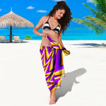 Yellow Big Bang Moving Optical Illusion Beach Sarong Wrap