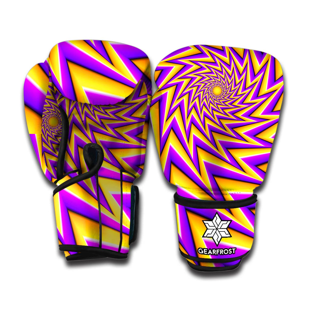 Yellow Big Bang Moving Optical Illusion Boxing Gloves