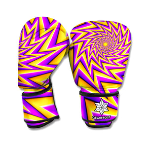 Yellow Big Bang Moving Optical Illusion Boxing Gloves