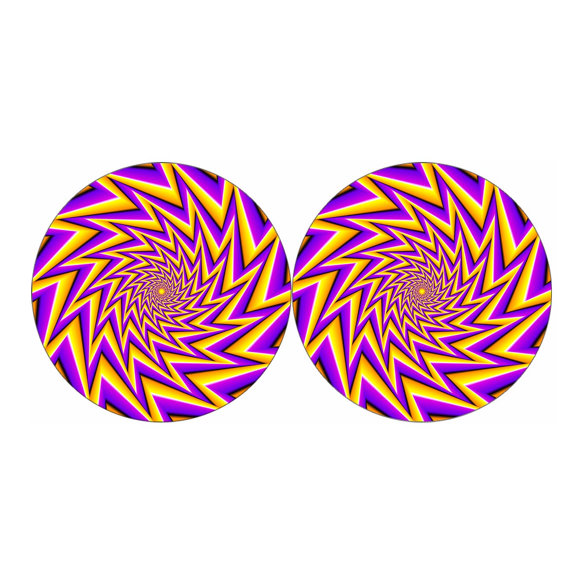 Yellow Big Bang Moving Optical Illusion Car Coasters