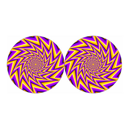 Yellow Big Bang Moving Optical Illusion Car Coasters
