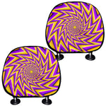 Yellow Big Bang Moving Optical Illusion Car Headrest Covers
