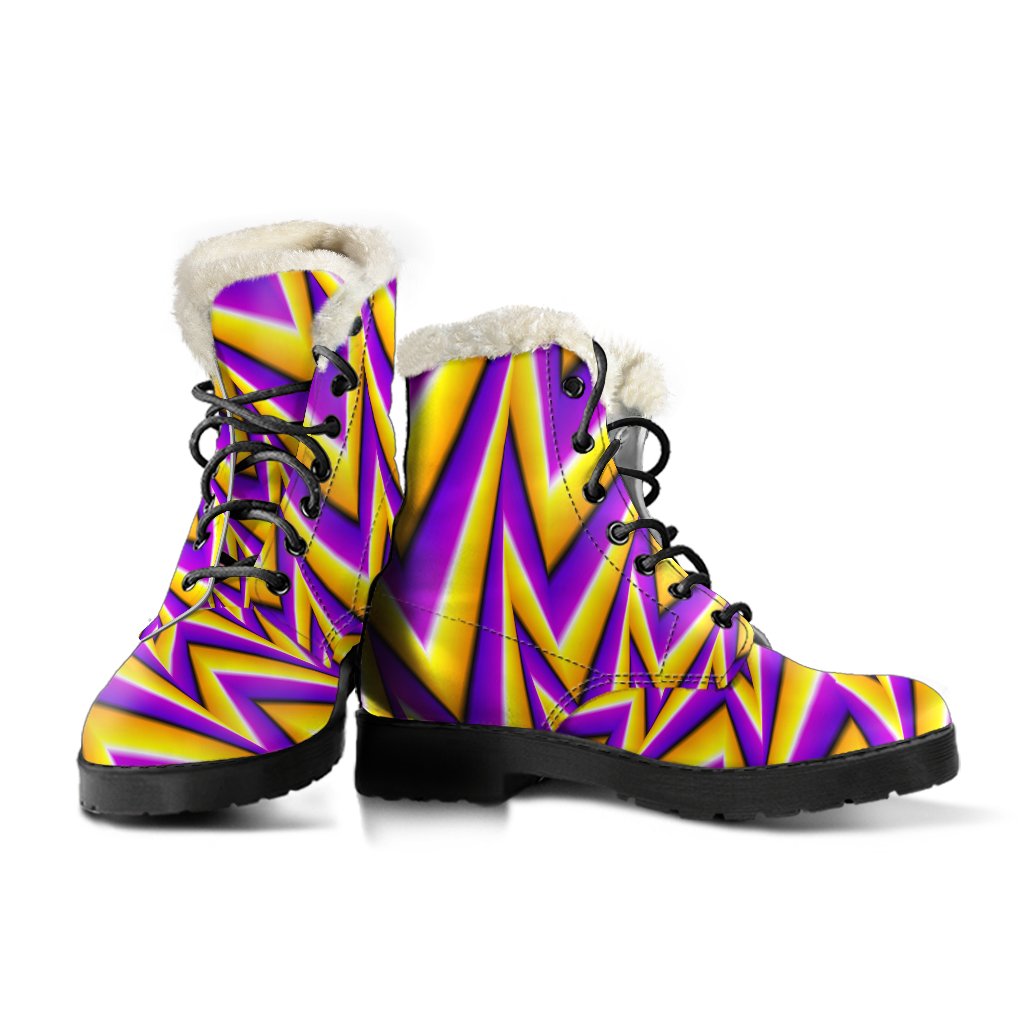 Yellow Big Bang Moving Optical Illusion Comfy Boots GearFrost